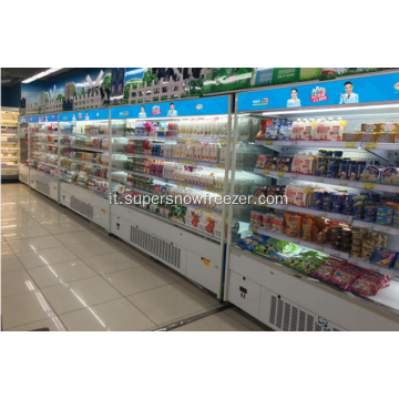 Frigorifero aperto multideck supermercato per latticini e salsicce